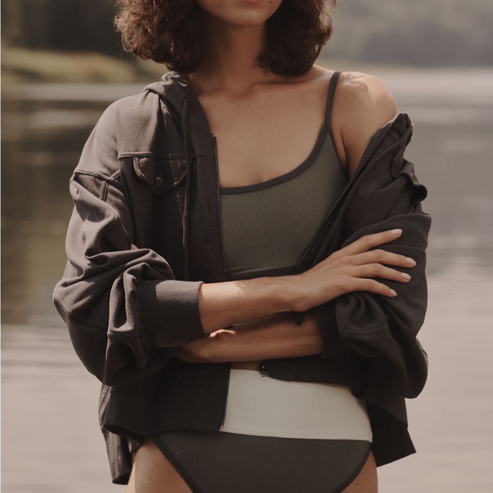 Daily Practice Anthropologie Cropped Hooded Jacket Hoodie